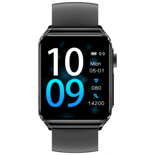 Blitzwolf® BW-HL6 Smartwatch - wyświetlacz AMOLED HD, wartości EKG, telefonia Bluetooth, IP67 - czarny-silicon