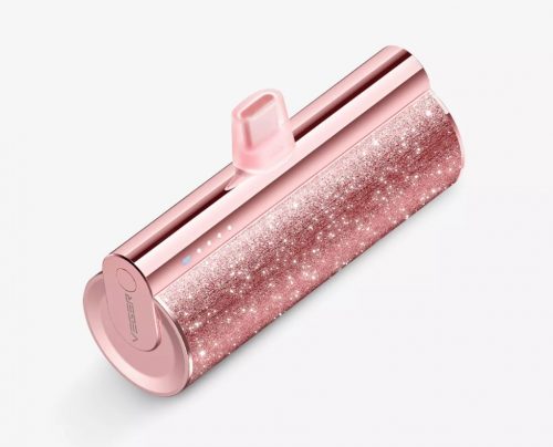 Veger Lipstick-C Power Bank ze złączem USB Type-C – 5000 mAh, do wszystkich produktów USB Type-C, ładowanie PD3.0 - Rose Gold